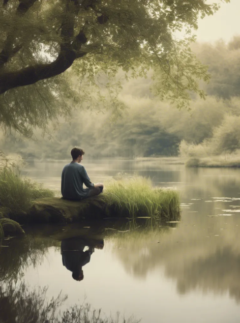 Picture of a christian by the lake