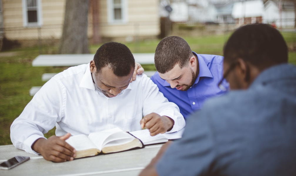 Christians studying the bible